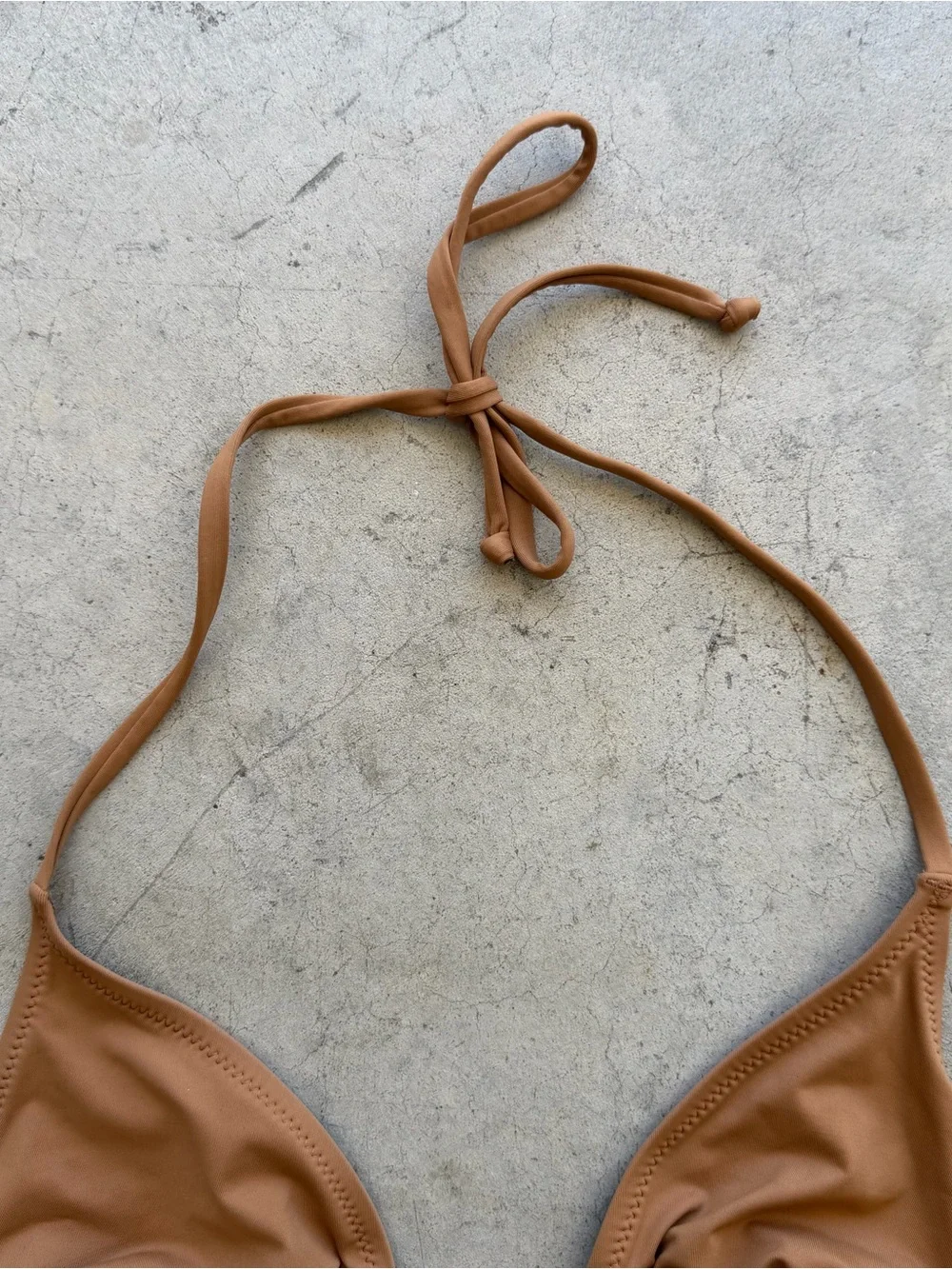 Brown SKIMS Triangle Bikini Top